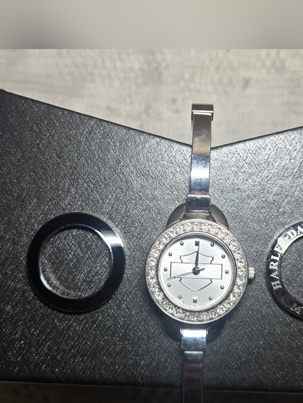 Women's Harley-Davidson Bulova Stainless Steel Watch w/ 3 Bezels (2008) - Picture 6 of 13
